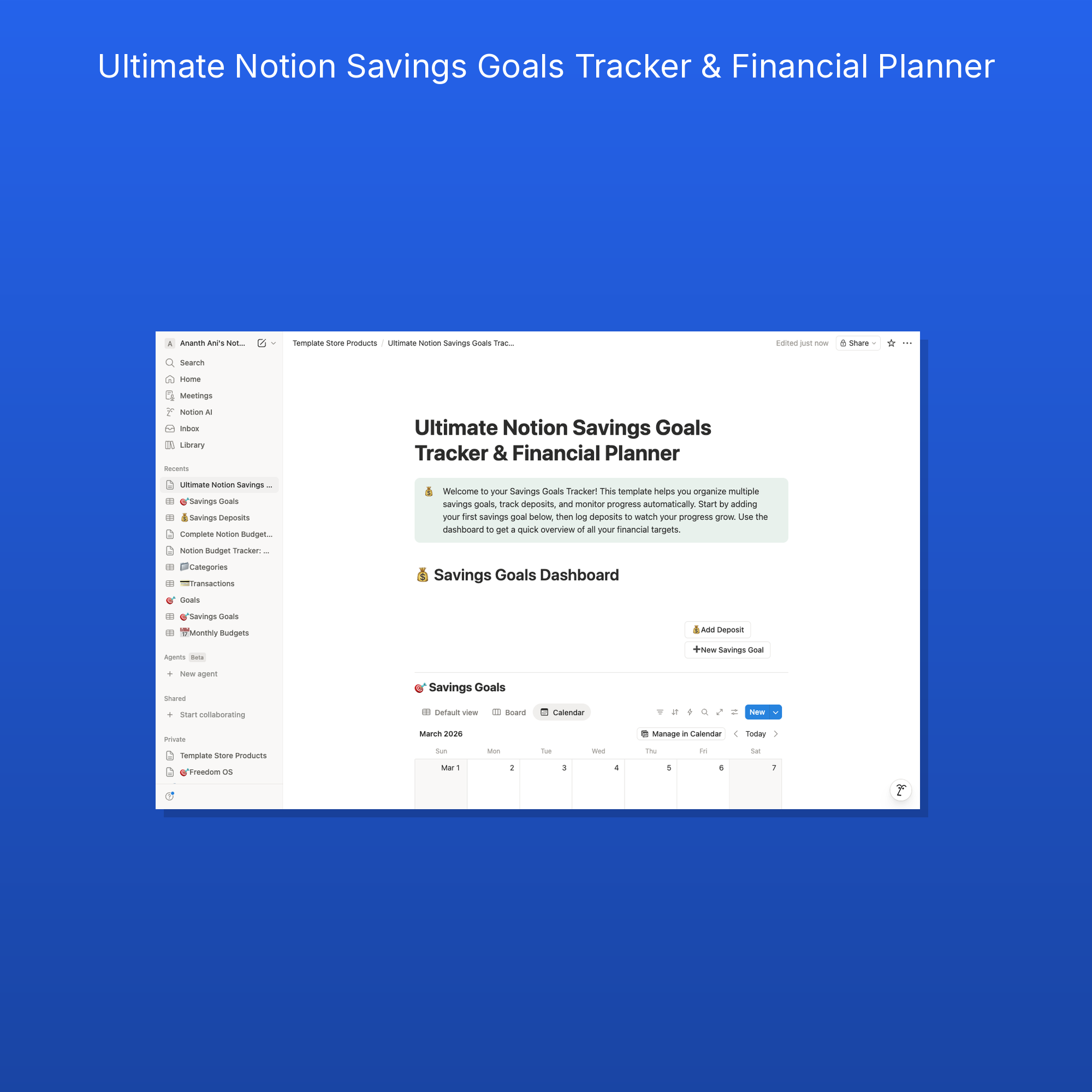 Savings Goals Tracker preview